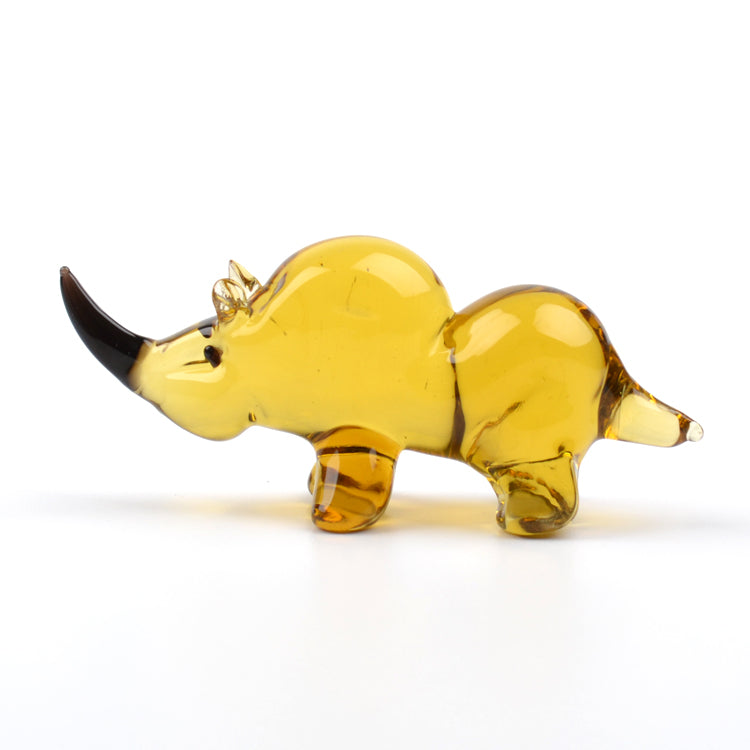 Rhino Glass Figurine