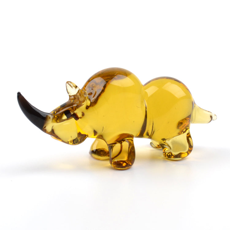 Rhino Glass Figurine