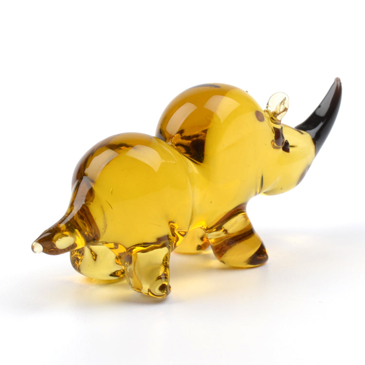 Rhino Glass Figurine