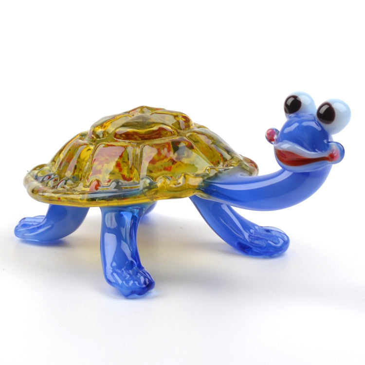 Smiley Turtle Glass Figurine