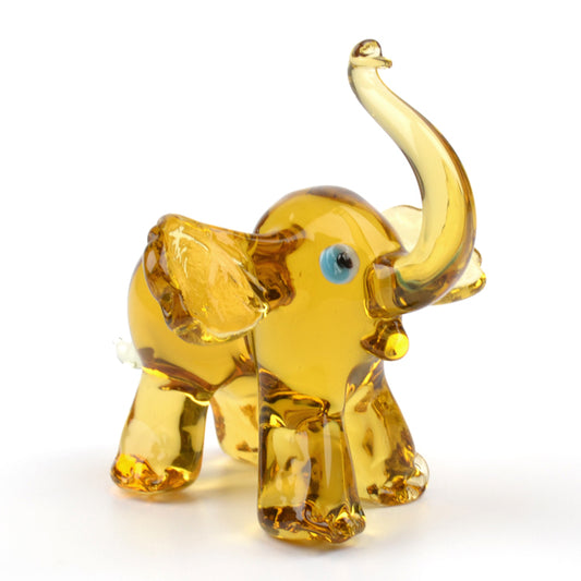 Cheerful Elephant Glass Figurine