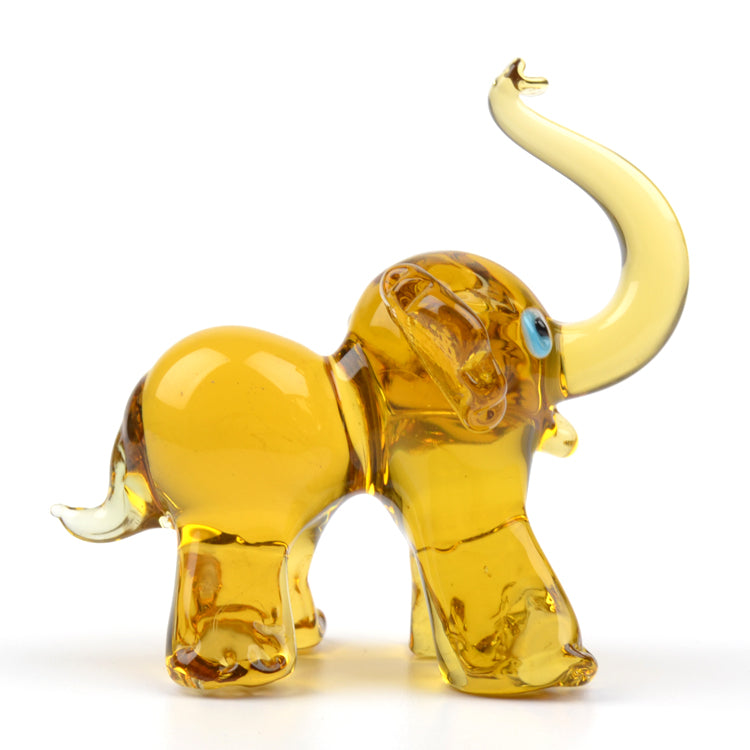 Cheerful Elephant Glass Figurine