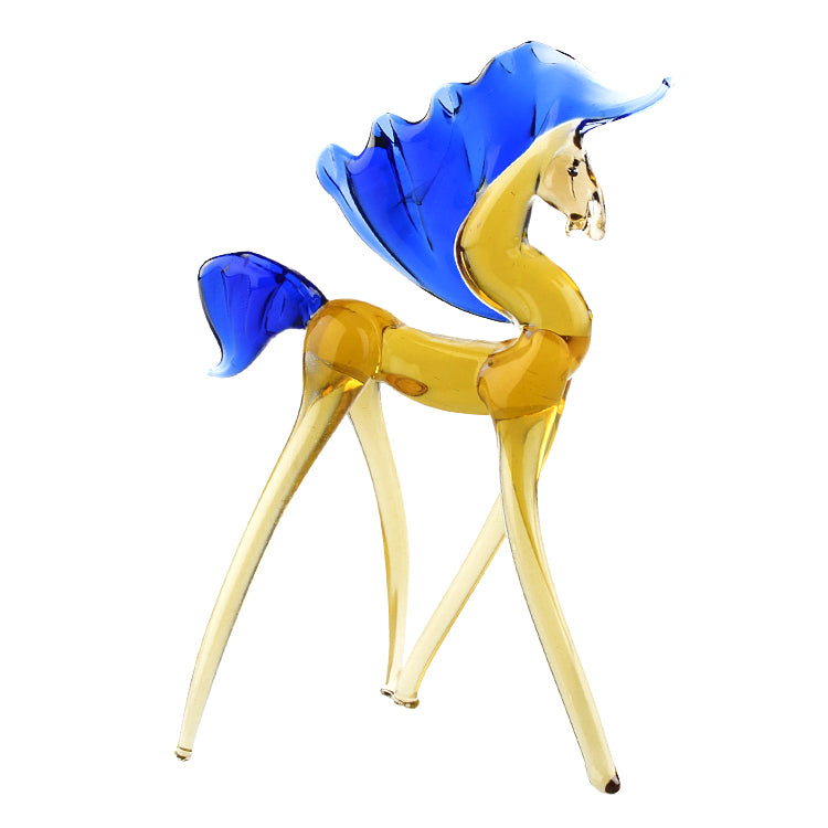 Blue Mane Glass Horse Stallion