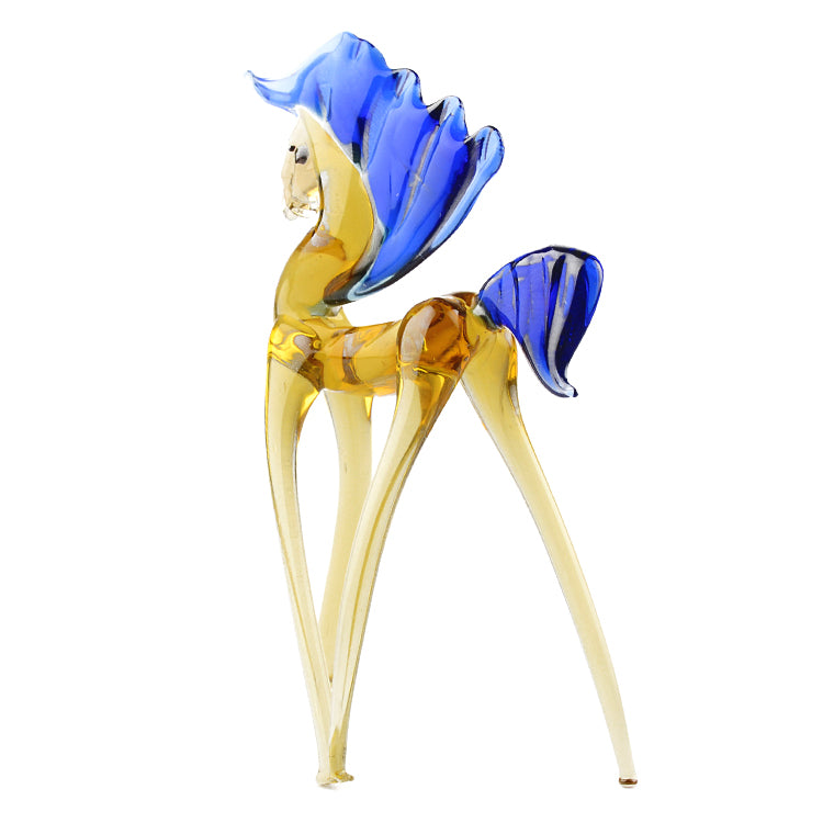 Blue Mane Glass Horse Stallion