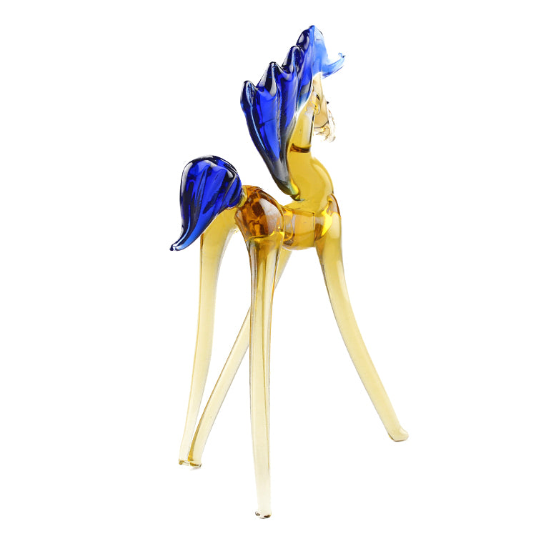 Blue Mane Glass Horse Stallion
