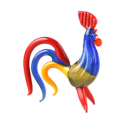 Bright Rooster Glass Figurine