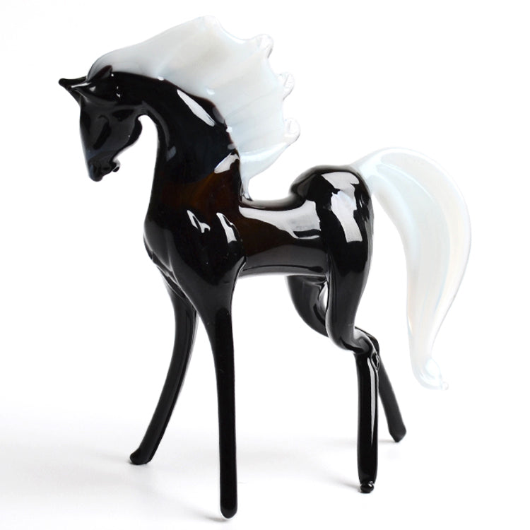Black Horse Glass Figurine