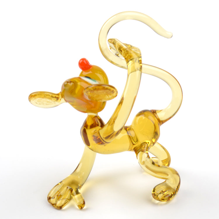 Funny Monkey Glass Figurine