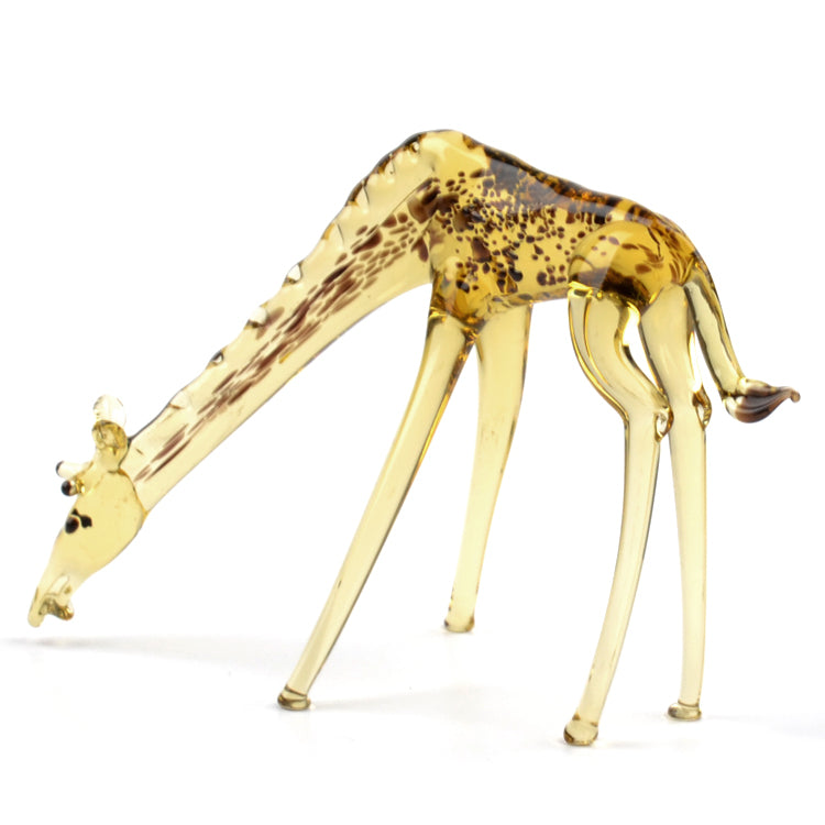 Art Glass Bending Giraffe Figurine