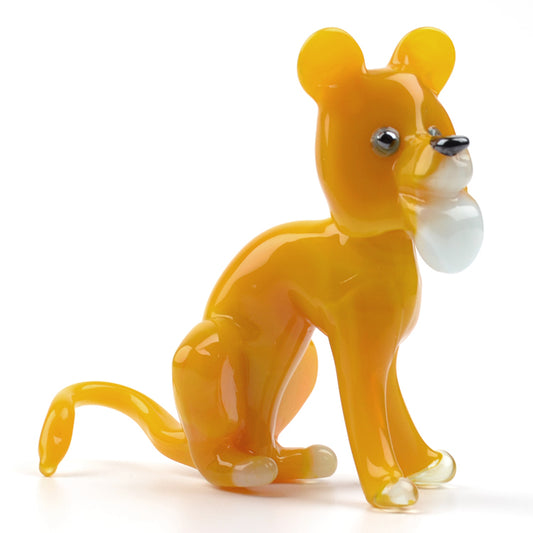 Yellow Cartoon Tiger Glass Figurine