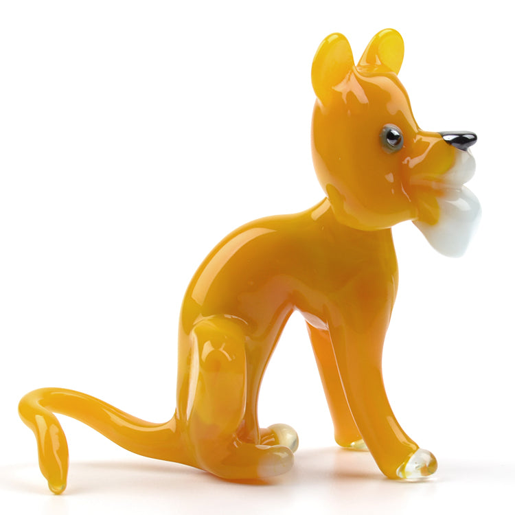 Yellow Cartoon Tiger Glass Figurine