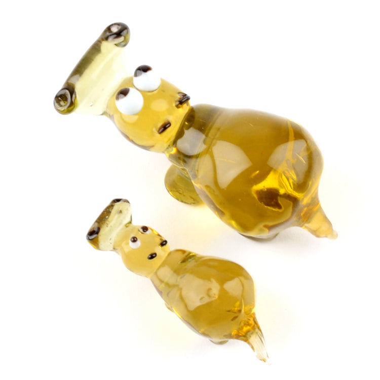 Mother Hippo with Baby Glass Figurines