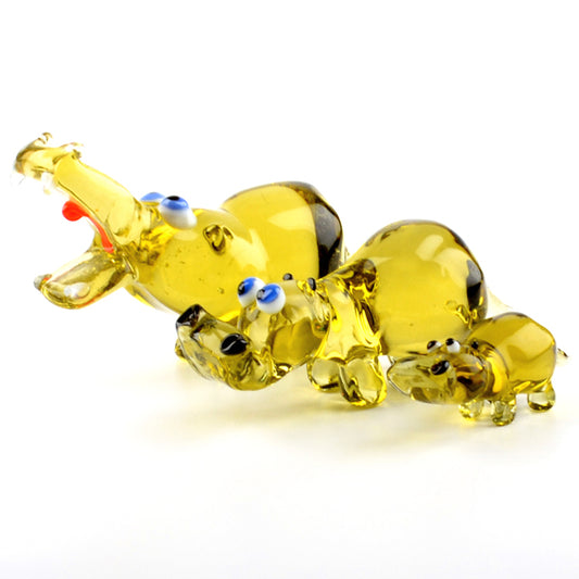 Happy Glass Hippo Family