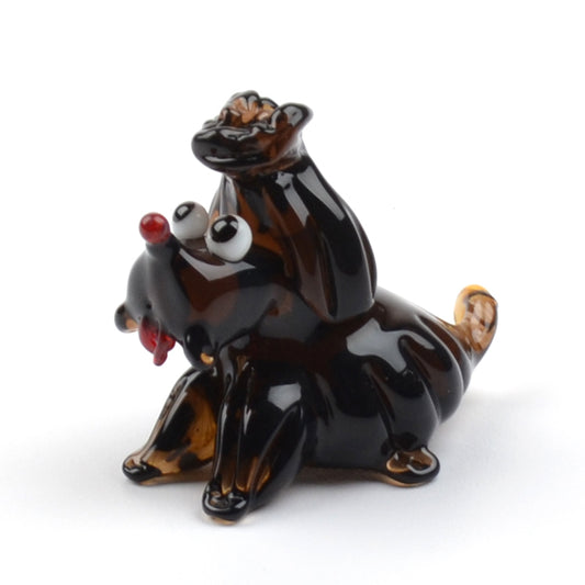 Cute Puppy Glass Figurine