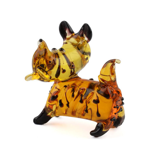 Brown Scottish Terrier Glass Figurine
