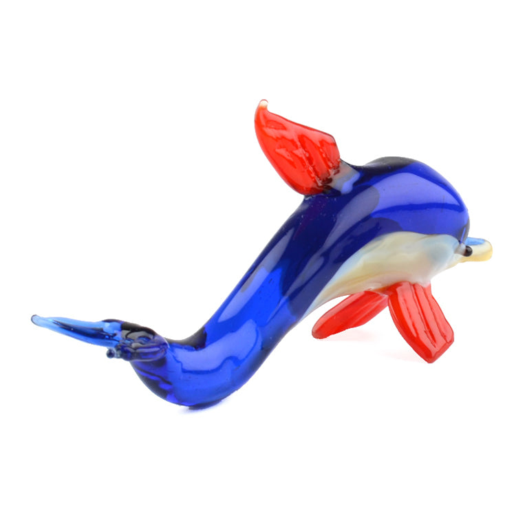 Blue Dolphin Glass Figurine