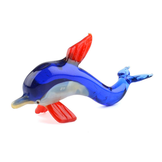 Blue Dolphin Glass Figurine