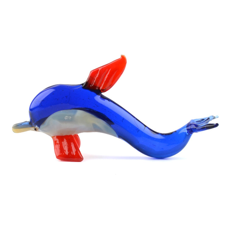 Blue Dolphin Glass Figurine