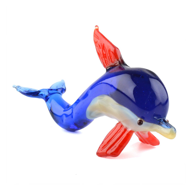 Blue Dolphin Glass Figurine