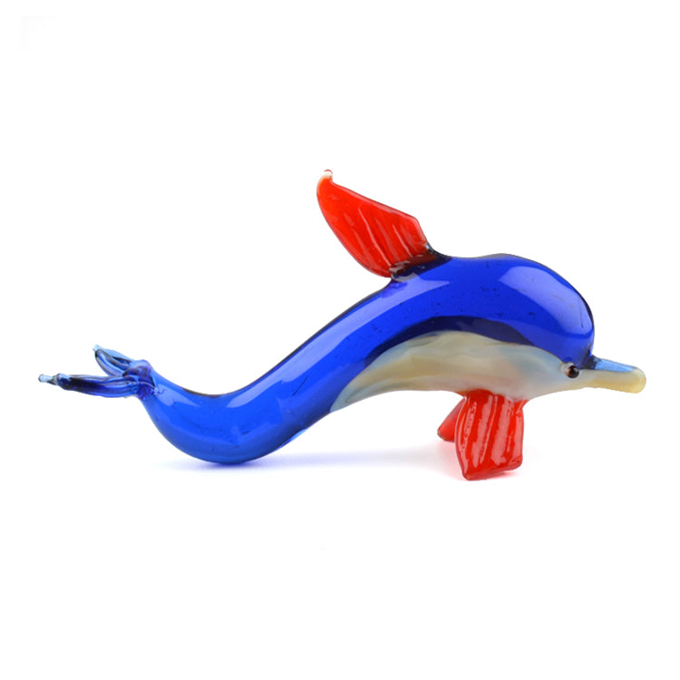 Blue Dolphin Glass Figurine