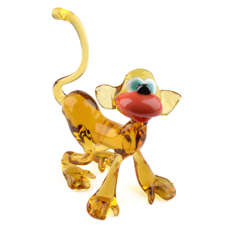 Curious Monkey Glass Figurine