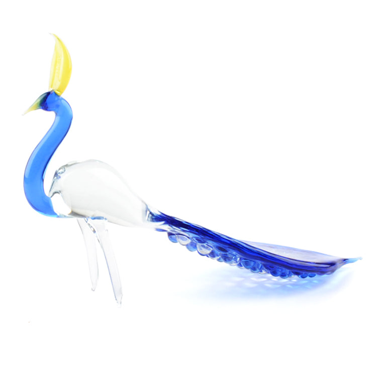 Long Tail Peacock Glass Figurine