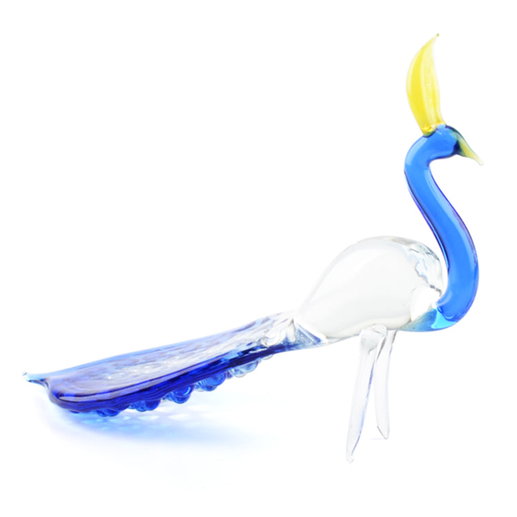 Long Tail Peacock Glass Figurine