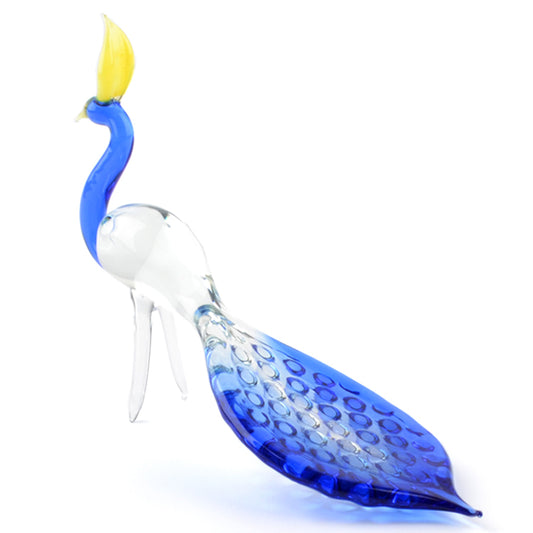 Long Tail Peacock Glass Figurine