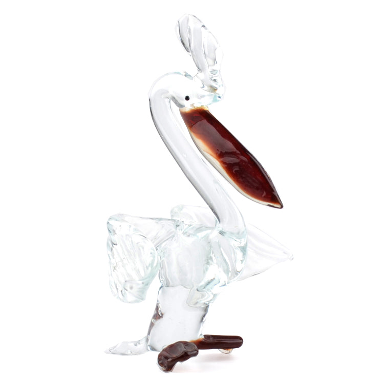 Clear Glass Pelican Figurine
