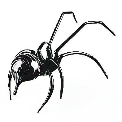 Black Huge Spider Glass Figurine