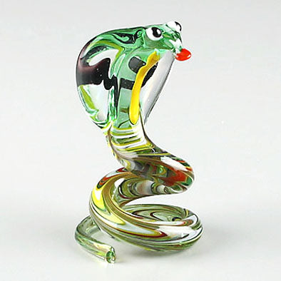 Multi-Colored Cobra Glass Figurine