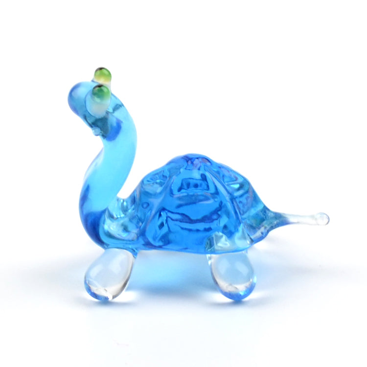 Tiny Blue Turtle Glass Figurine