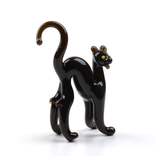 Tiny Black Panther Glass Figurine