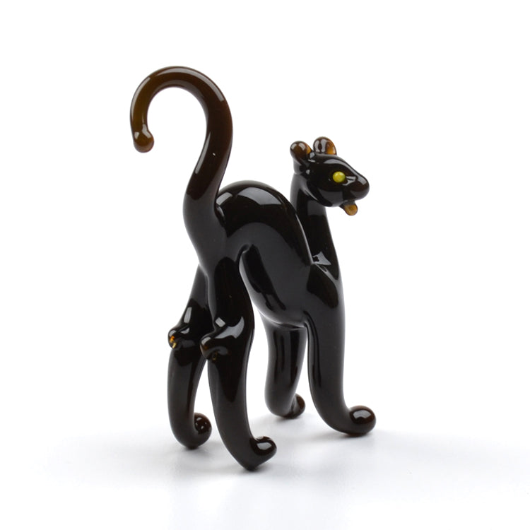 Tiny Black Panther Glass Figurine