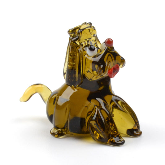 Begging Puppy Glass Figurine