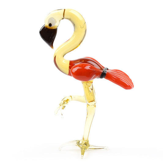 Vibrant Flamingo Glass Figurine