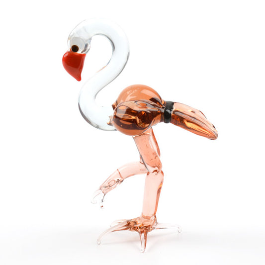 Pink Flamingo Glass Figurine