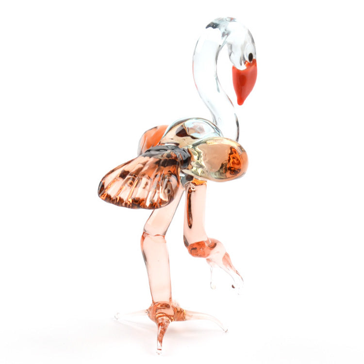 Pink Flamingo Glass Figurine