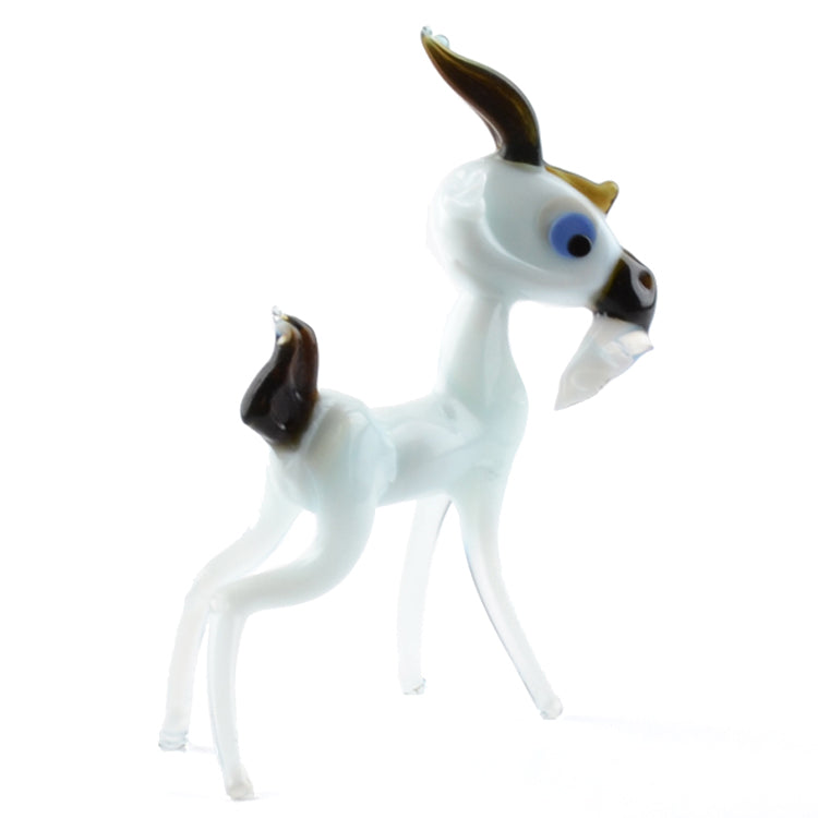 White Billy The Goat Glass Figurine