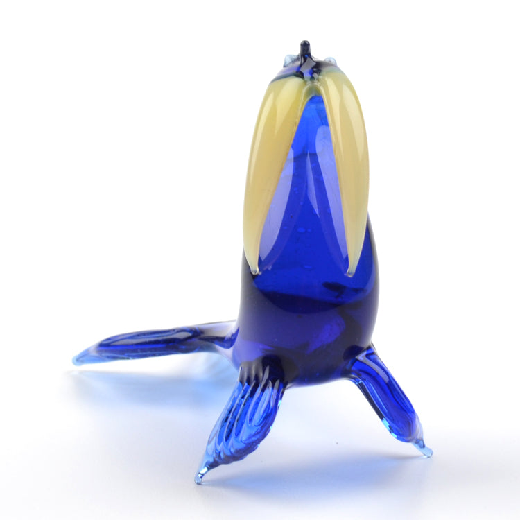 Blue Walrus Glass Figurine