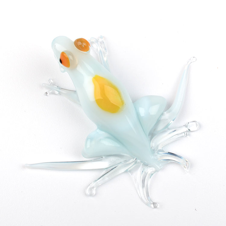 White Frog Glass Figurine