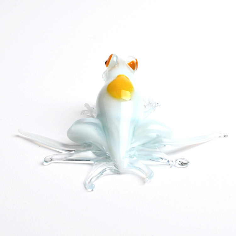 White Frog Glass Figurine