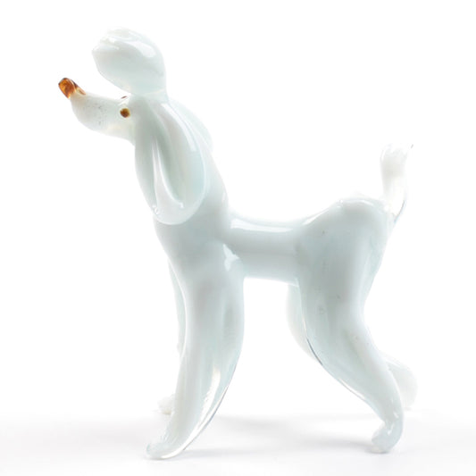 White Poodle Glass Figurine