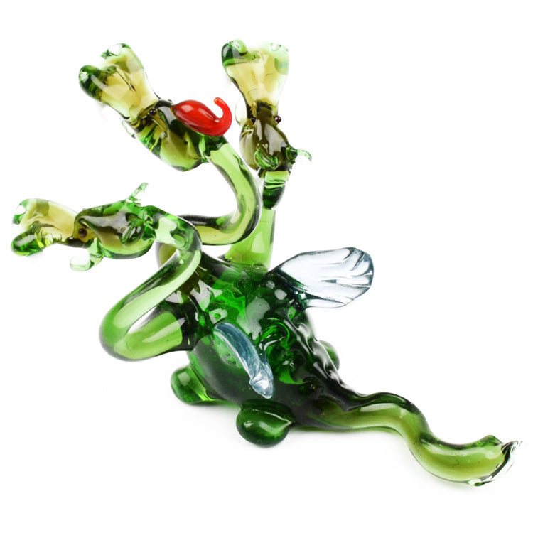 Three-Headed Dragon Glass Figurine