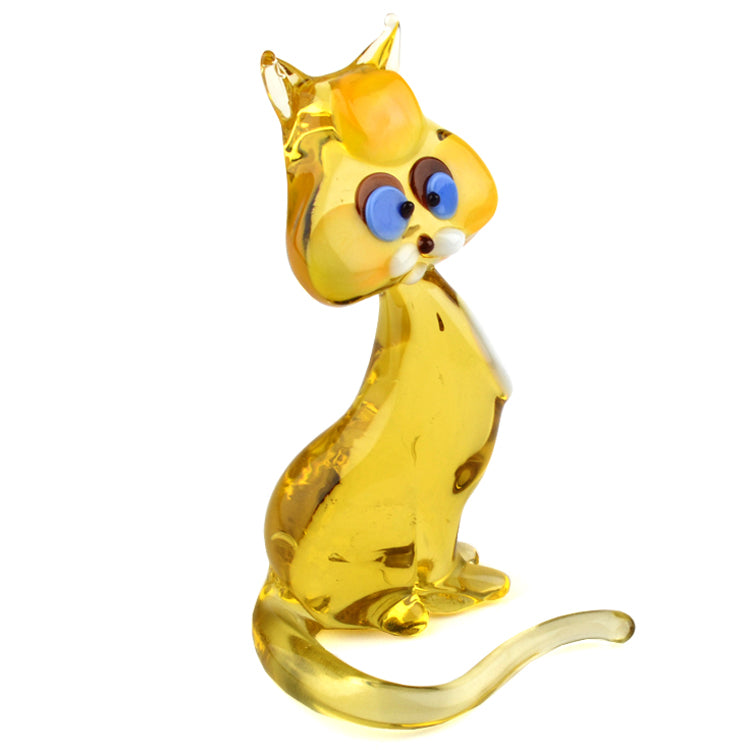 Sitting Cat Glass Figurine