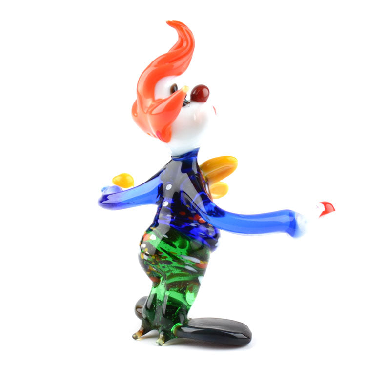 Juggling Clown Glass Figurine