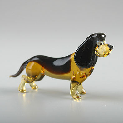Basset Dog Glass Figurine