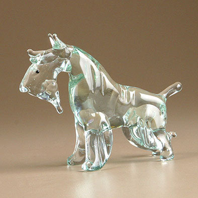 Schnauzer Glass Miniature Figurine