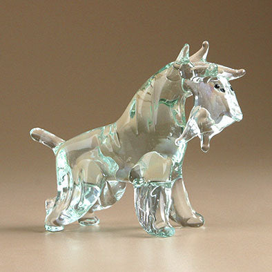 Schnauzer Glass Miniature Figurine