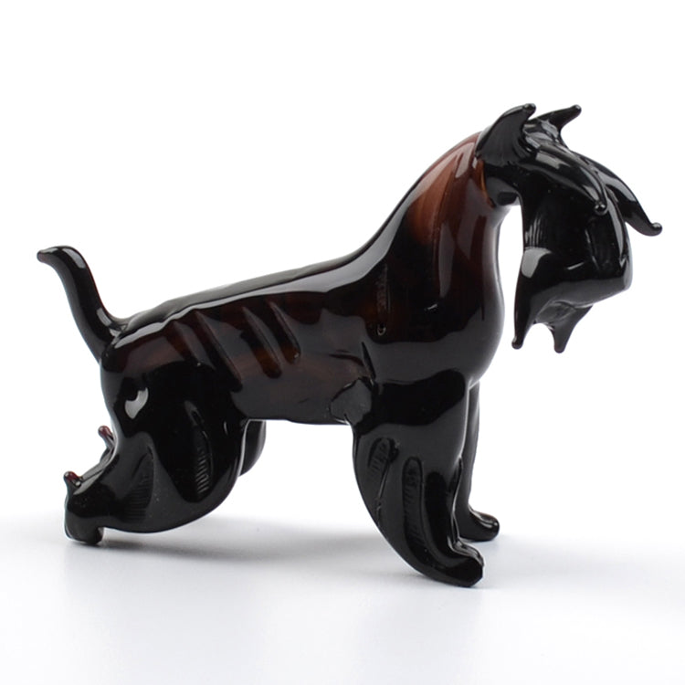 Glass-Blown Schnauzer Dog Figurine